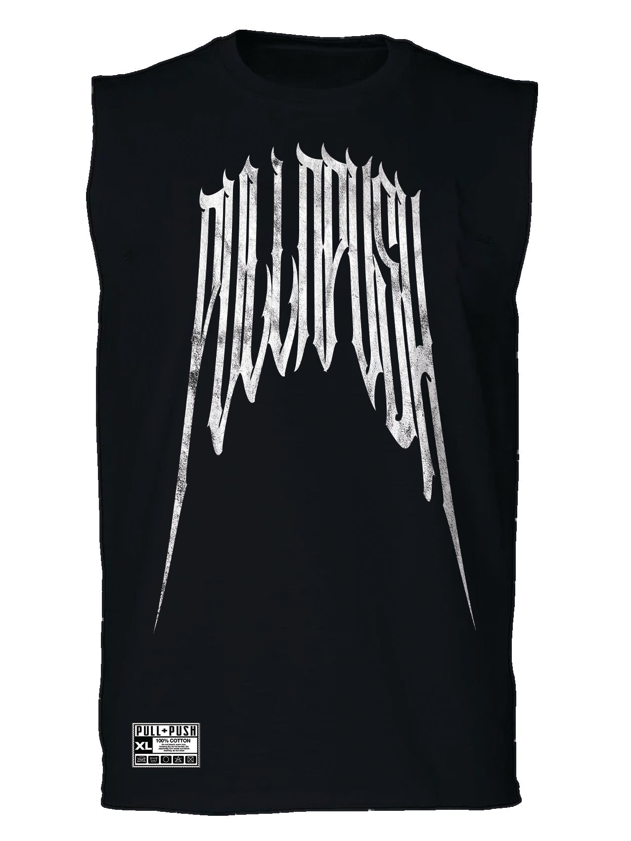 Camiseta negra sin mangas logo black metal