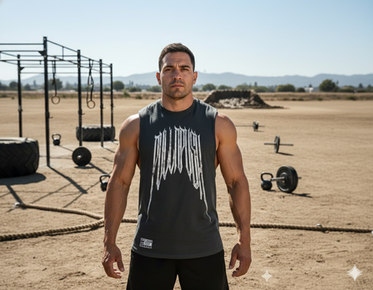 Camiseta negra sin mangas logo black metal